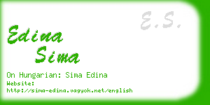 edina sima business card